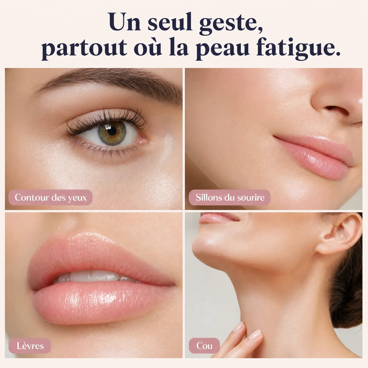 Baume collagène multizones : contour des yeux, sillons du sourire, lèvres et cou