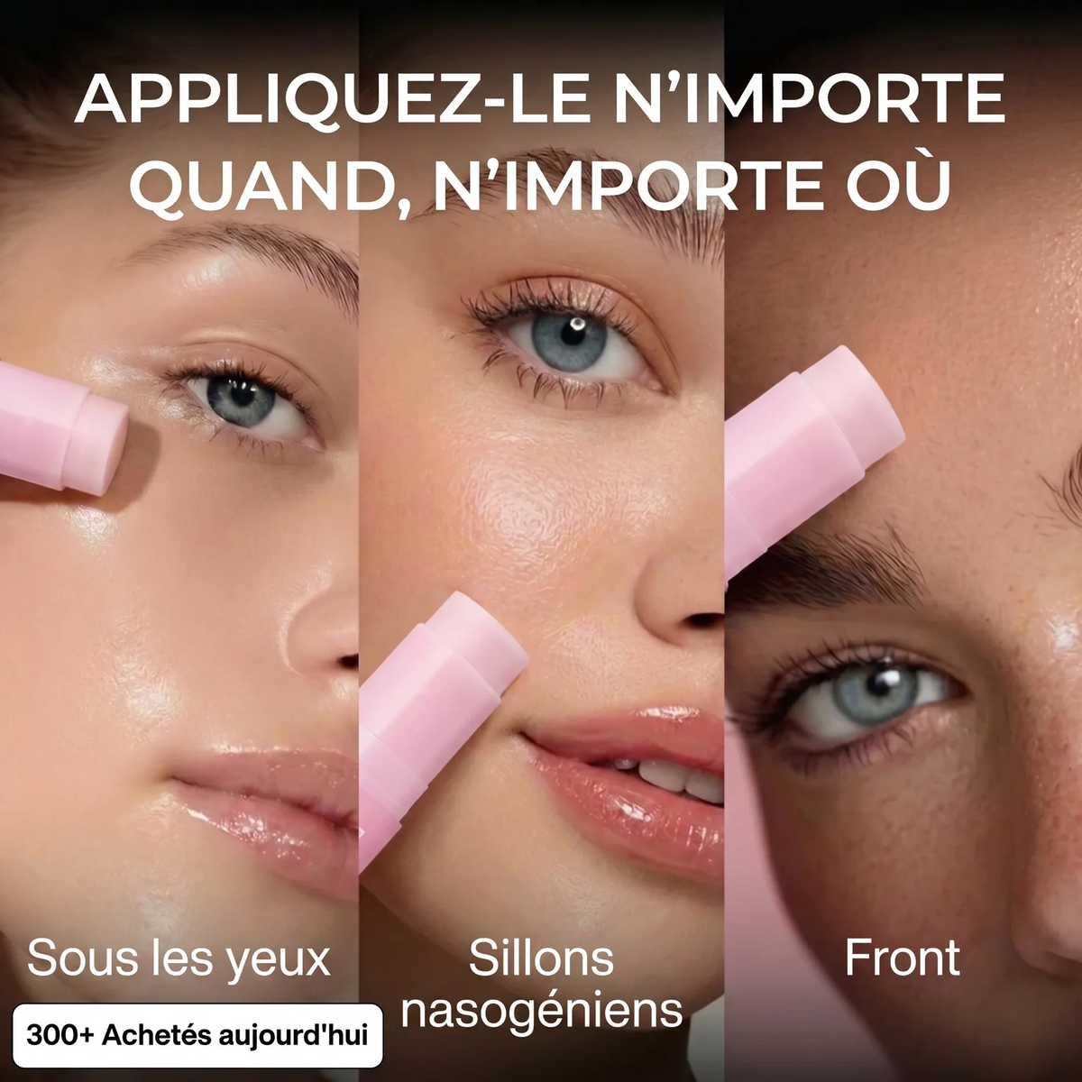 Baume stick collagène multi-usage — sous les yeux, sillons nasogéniens et front